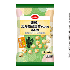 雑穀と北海道産昆布が入ったあられ&nbsp;１２ｇ×４袋